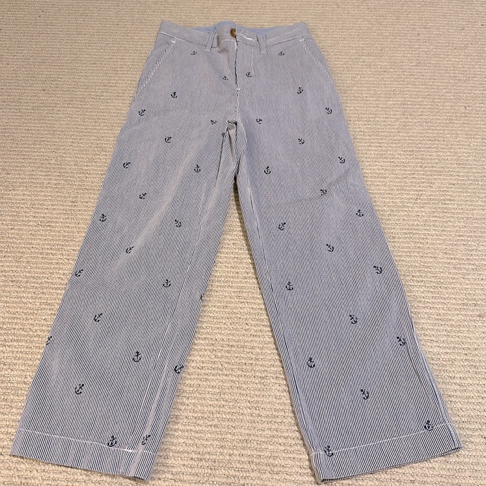 Boys J.Crew Seersucker Anchor pant- sz 7